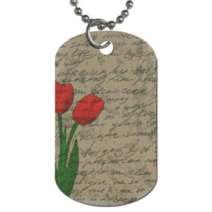 Vintage tulips Dog Tag (Two Sides)