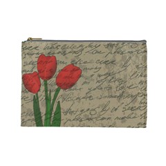 Vintage tulips Cosmetic Bag (Large) 