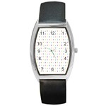 Sign Pattern Barrel Style Metal Watch Front