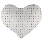 Sign Pattern Large 19  Premium Flano Heart Shape Cushions Back