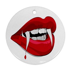 Mouth Jaw Teeth Vampire Blood Ornament (round) by Simbadda