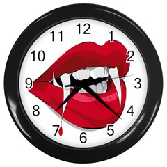 Mouth Jaw Teeth Vampire Blood Wall Clocks (black) by Simbadda