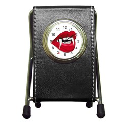 Mouth Jaw Teeth Vampire Blood Pen Holder Desk Clocks by Simbadda