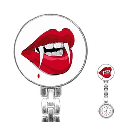 Mouth Jaw Teeth Vampire Blood Stainless Steel Nurses Watch by Simbadda