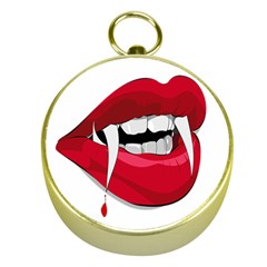 Mouth Jaw Teeth Vampire Blood Gold Compasses by Simbadda