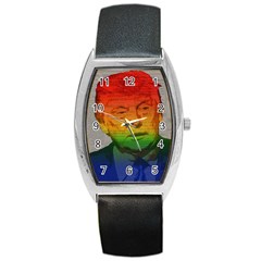 Rainbow Trump  Barrel Style Metal Watch by Valentinaart