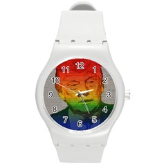 Rainbow Trump  Round Plastic Sport Watch (m) by Valentinaart