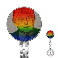 Rainbow Trump  Stainless Steel Nurses Watch by Valentinaart