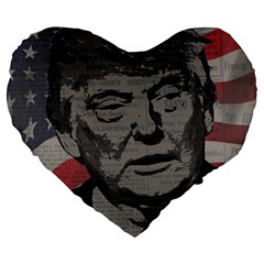 Trump Large 19  Premium Flano Heart Shape Cushions by Valentinaart