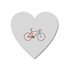 Bicycle Sports Drawing Minimalism Heart Magnet by Simbadda