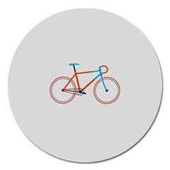 Bicycle Sports Drawing Minimalism Magnet 5  (round) by Simbadda