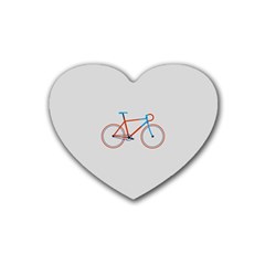 Bicycle Sports Drawing Minimalism Heart Coaster (4 Pack)  by Simbadda