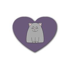 Cat Minimalism Art Vector Heart Coaster (4 Pack)  by Simbadda