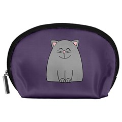 Cat Minimalism Art Vector Accessory Pouches (large)  by Simbadda