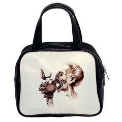 Zombie Apple Bite Minimalism Classic Handbags (2 Sides) by Simbadda