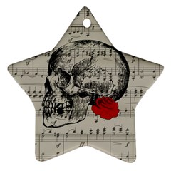 Skull And Rose  Ornament (star) by Valentinaart