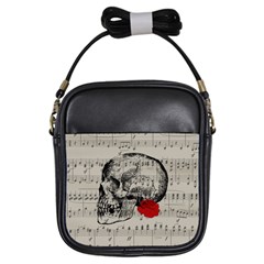 Skull And Rose  Girls Sling Bags by Valentinaart