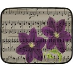 Vintage purple flowers Double Sided Fleece Blanket (Mini)  35 x27  Blanket Back