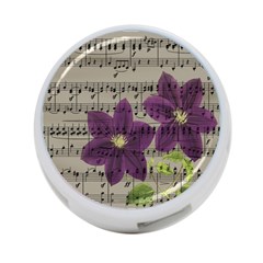 Vintage Purple Flowers 4-port Usb Hub (two Sides)  by Valentinaart