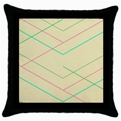 Abstract Yellow Geometric Line Pattern Throw Pillow Case (black) by Simbadda