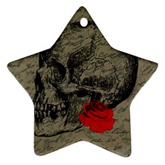 Skull And Rose  Ornament (star) by Valentinaart