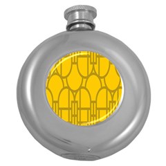 The Michigan Pattern Yellow Round Hip Flask (5 Oz)