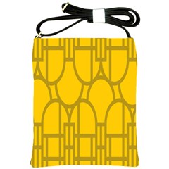 The Michigan Pattern Yellow Shoulder Sling Bags by Simbadda