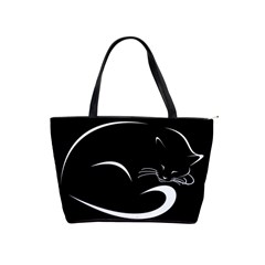 Cat Black Vector Minimalism Shoulder Handbags by Simbadda