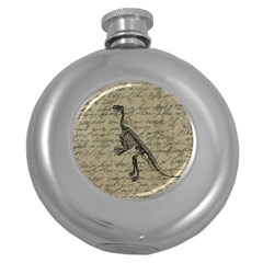 Dinosaur Skeleton Round Hip Flask (5 Oz) by Valentinaart