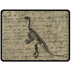 Dinosaur Skeleton Double Sided Fleece Blanket (large)  by Valentinaart