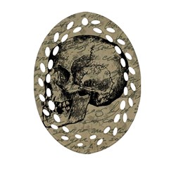 Skull Oval Filigree Ornament (two Sides) by Valentinaart