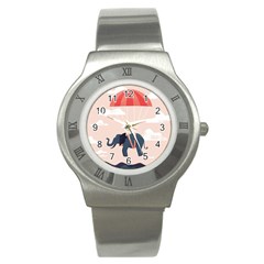 Digital Slon Parashyut Vektor Stainless Steel Watch by Simbadda