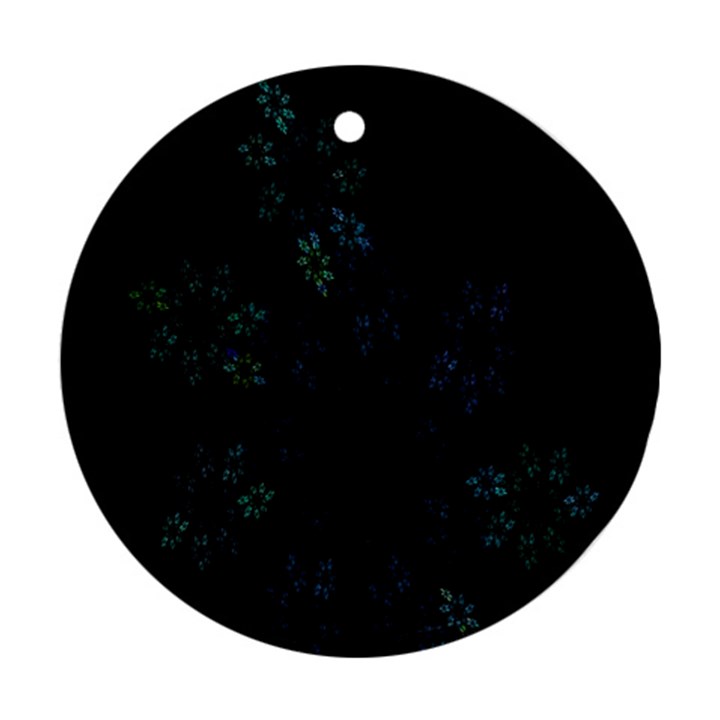 Fractal Pattern Black Background Ornament (Round)