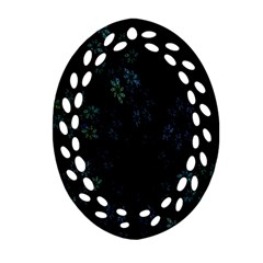 Fractal Pattern Black Background Ornament (oval Filigree) by Simbadda