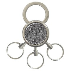 Recursive Subdivision Between 5 Source Lines Screen Black 3-ring Key Chains by Simbadda