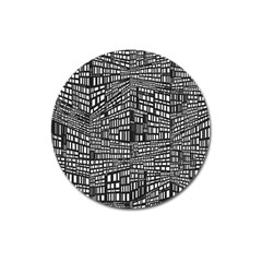 Recursive Subdivision Between 5 Source Lines Screen Black Magnet 3  (round) by Simbadda