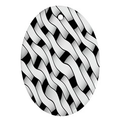 Black And White Pattern Ornament (oval) by Simbadda