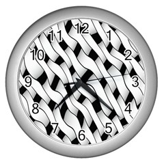 Black And White Pattern Wall Clocks (silver) 