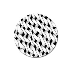 Black And White Pattern Magnet 3  (round) by Simbadda