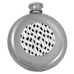 Black And White Pattern Round Hip Flask (5 Oz)