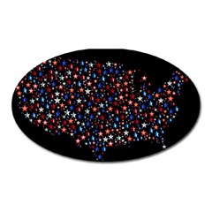 America Usa Map Stars Vector  Oval Magnet by Simbadda