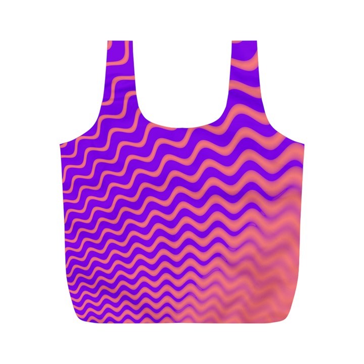 Pink And Purple Full Print Recycle Bags (M) 