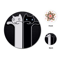 Texture Cats Black White Playing Cards (round)  by Simbadda