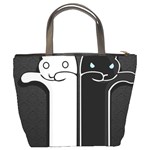 Texture Cats Black White Bucket Bags Back