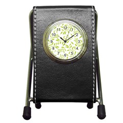 Leaves Pattern Seamless Pen Holder Desk Clocks