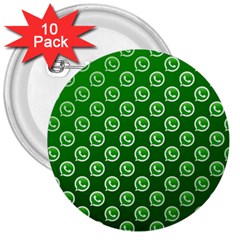 Whatsapp Logo Pattern 3  Buttons (10 Pack)  by Simbadda