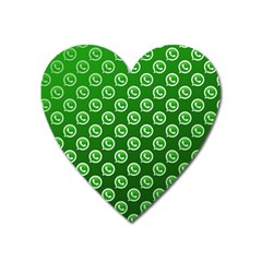 Whatsapp Logo Pattern Heart Magnet