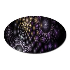 Fractal Patterns Dark Circles Oval Magnet by Simbadda