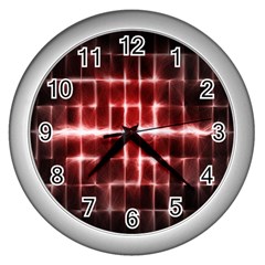 Electric Lines Pattern Wall Clocks (silver) 