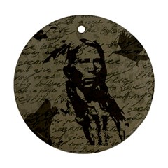 Indian Chief Round Ornament (two Sides) by Valentinaart